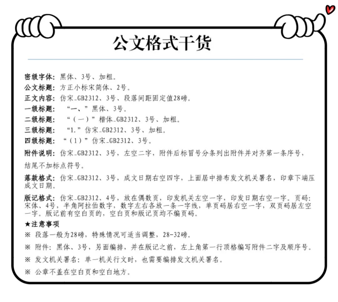 公文字体要求及格式